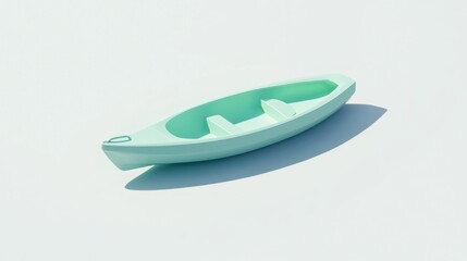Fototapete - A minimalist mint-green boat on a light background, emphasizing simplicity and design.