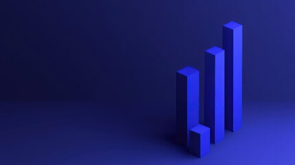 Poster - Abstract graphic of blue bars representing growth or progress.