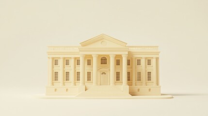 Leinwandbilder - A sculptural representation of a classic building with columns and steps.