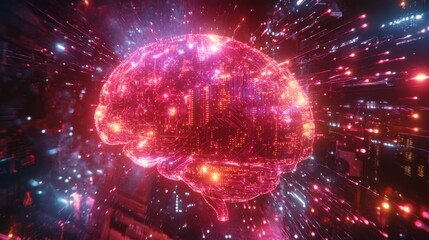 Poster - exploring the digital mind neural connections virtual reality infographic futuristic environment abs