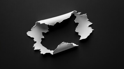 Poster - Torn paper reveal minimalist studio abstract art dark background close-up shot creative design concept