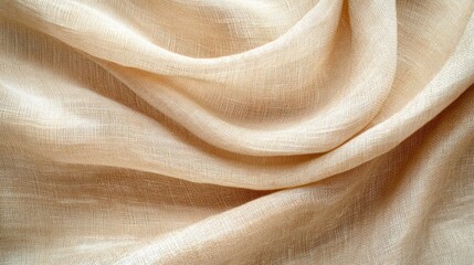 Poster - A close-up of soft, textured fabric with gentle folds in a warm, neutral tone.
