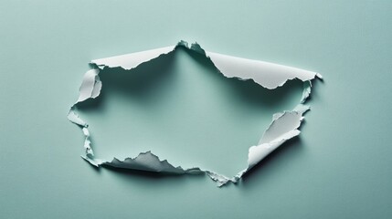 Poster - Torn paper reveal minimalist studio abstract art calm environment close-up view creative expression
