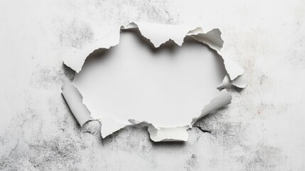 Poster - Torn paper background revealing blank space creative design minimalist style indoor setting close-up view art concept