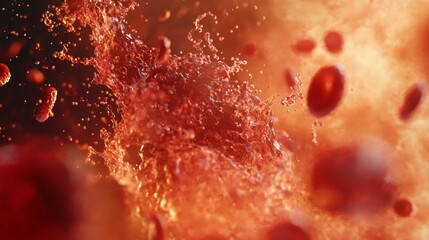 Poster - Dynamic blood flow simulation medical visualization 3d rendering laboratory environment close-up view health innovation