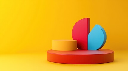Poster - Colorful geometric shapes on a vibrant background, representing data visualization or design.