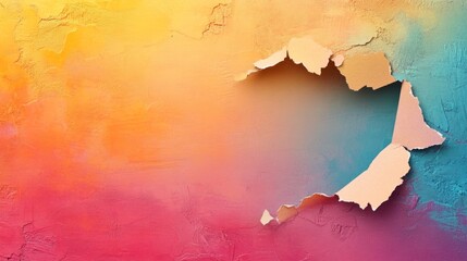 Poster - Creative colorful background with torn paper effect abstract design digital art modern aesthetic vibrant palette artistic concept