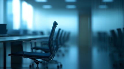 Poster - Office environment modern workspace action-oriented design minimalist aesthetic corporate setting professionalism and efficiency
