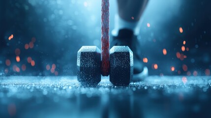 Poster - a person lifting weights with focused determination, showcasing strength, discipline, and dedication