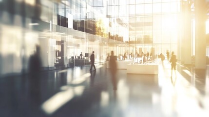 Poster - Business activity in modern office space urban setting digital art bright environment dynamic perspective corporate culture