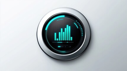 Poster - A sleek digital interface displaying a bar graph and data metrics.