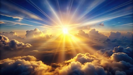 Wall Mural - sunlight shining through the clouds, representing hope and a higher power , sunlight, glisten, cloud