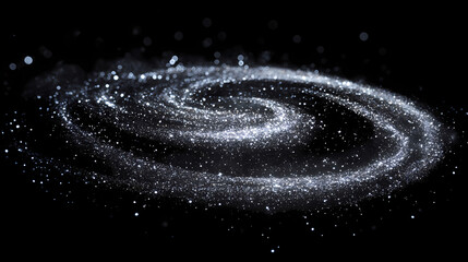 Wall Mural - luminous silver nanoparticles galaxy spiral arms shimmering bright stars cosmic dance space explorat