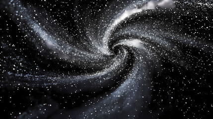 Wall Mural - luminous silver nanoparticles galaxy spiral arms shimmering bright stars cosmic dance space explorat