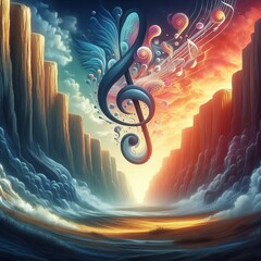 Poster - Lower notes produce deeper cooler hues
