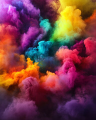 Poster - A stunning display of vibrant colors swirling together, creating an ethereal atmosphere. The blend of hues evokes a sense of wonder and creativity, perfect for artistic inspiration.