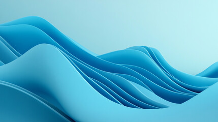 Poster - Abstract soft blue wave background. 3d blue background with blue lines curved wavy sparkle with copy space for text. Three-dimensional wave and blue background.	