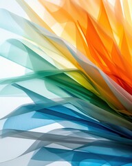 Poster - Exploring layers of translucent neon paper abstract art studio closeup view colorful design concept