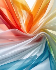 Poster - Vibrant neon paper layers abstract art closeup studio photography creative environment artistic viewpoint translucent concept