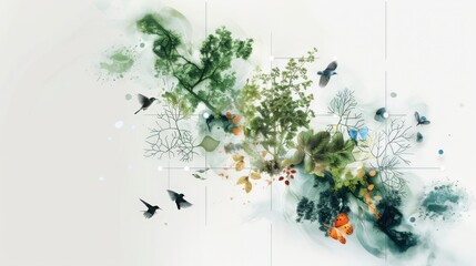 Poster - Mapping ecosystem biodiversity of interconnected species networks in natural habitats a scientific illustration perspective