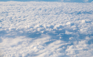 Wall Mural - Clouds at the sky. Cloudscape - Blue sky and white clouds. Beautiful blue sky background with clouds. White fluffy clouds in the blue sky. Blue sky and white clouds of daytime