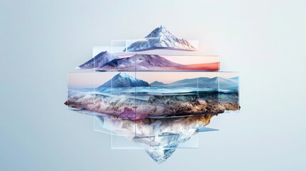 Poster - Visualizing geothermal energy underground thermal network in volcanic regions scientific illustration style soft color palette