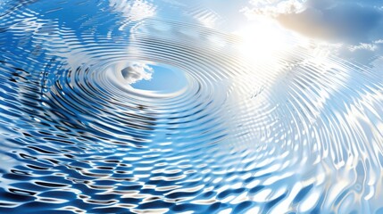 Poster - visualizing gravitational waves through abstract geometric ripple patterns in soft blue and silver c