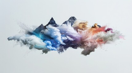 Fototapete - Mapping geometric particle distribution of interstellar dust clouds in soft pastel cosmic colors a quantum physics aesthetic exploration