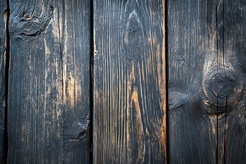 Poster - Dark stained rustic wooden planks background texture.