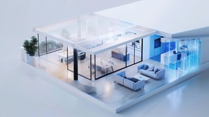 Poster - Exploring minimalist smart home device design modern interiors digital interfaces contemporary spaces user-centric approach geometric aesthetics for enhanced living
