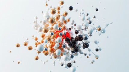 Poster - Visualizing molecular nanotechnology geometric nanoscale structures in soft metallic colors scientific illustration laboratory environment abstract concept
