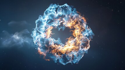 Fototapete - Visualizing quantum star formation cosmic nebula structures in soft luminescent colors astronomical illustration from an impossible perspective