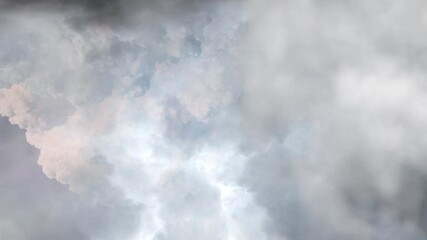 Wall Mural - 4k a violent storm in the white cumulonimbus clouds moving across the sky
