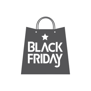  Modern black silhouette logo for Black Friday, modern and minimalist logo, vector silhouette design.  Vector illustration, creative logo, vector icon, Design template for Black Friday with turkey,