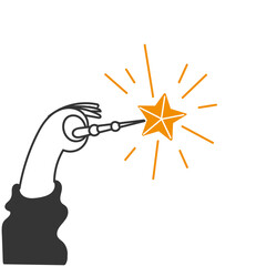 Wall Mural - hand holding magic wand doodle