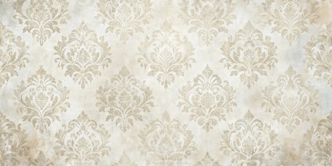 Poster - Elegant Beige Damask Pattern Background Texture for Design Projects