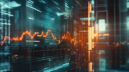 Poster - Futuristic Virtual Financial Graph Visualization