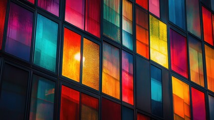 Poster - Vibrant Abstract Windows in Modern Architecture