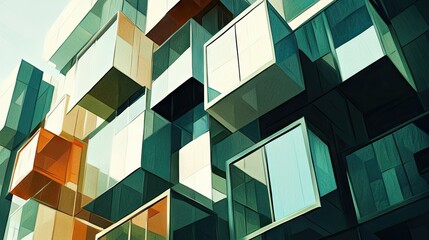 Poster - Abstract Architectural Windows in Contemporary Design