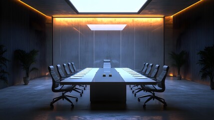Poster - A hybrid meeting room equipped with IoT technology for tracking and optimizing resource use. 4k resolution, Cinematic Scene