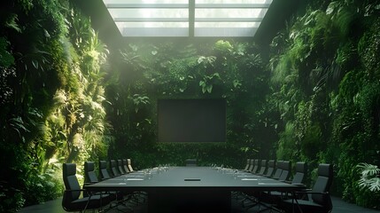 Poster - An eco-friendly meeting room equipped with IoT-controlled climate systems for optimal comfort. 4k resolution, Cinematic Scene