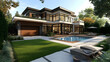 © Siasart - Modern House with Pool and Lush Landscaping 3D Illustration