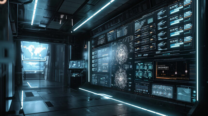 Poster - A 3D AR display of a futuristic smart city, showcasing secure AI-controlled systems monitoring energy, transportation, and data networks.