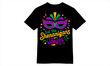 © designxshop - Let the Shenanigans Begin Mardi Gras Mask T-Shirt Design