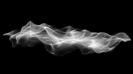 Poster - Ethereal Waves of Light Flowing Over a Black Background