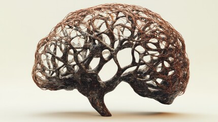 Poster - AI Brain Network: Illustration resembling the human brain or neural network,