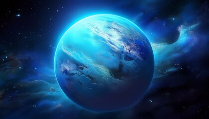 Poster - blue planet in space