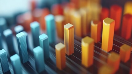 Poster - Colorful graphic chart with data visualization for Business reporting analysis concept.