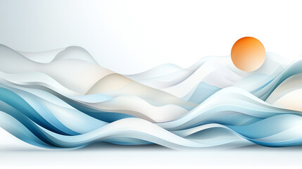 Poster - Flowing waves of sound and resonance digital sunrise abstract art calm environment artistic viewpoint visual harmony