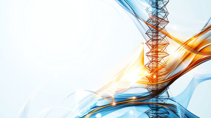 Poster - Dynamic resonance of sound waves in technology visualizing voice and sound in a modern environment